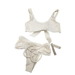 NWT Devon Windsor ivory Scarlett top Felicity Bottoms bikini set sz XS